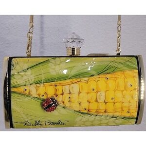 Debbie Brooks Long Clutch Corn Ladybug Handbag Hardshell Swarovski Crytals NWT
